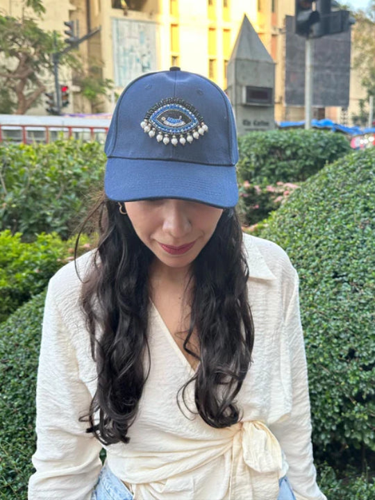 Evil Eye Pearl Cap