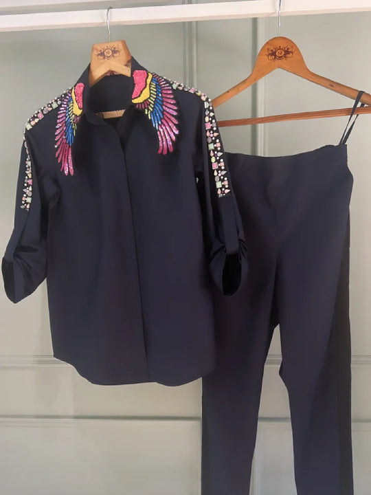 Angelise Collar Studded co-ord set