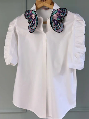 Butterfly Ruched Shirt