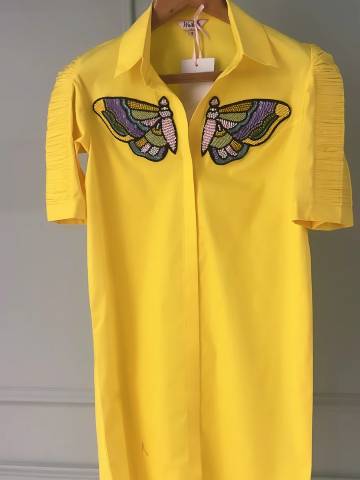 Butterfly Bling Ruched Dress