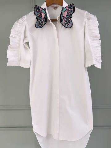 Butterfly Ruched Dress