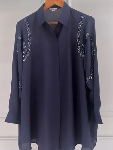 Celestial Navy Georgette Shirt