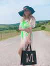 Embellished Monogram Rose Burlap