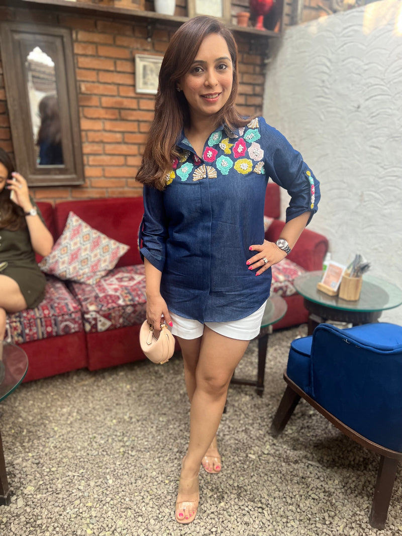 Denim Fleur Shirt