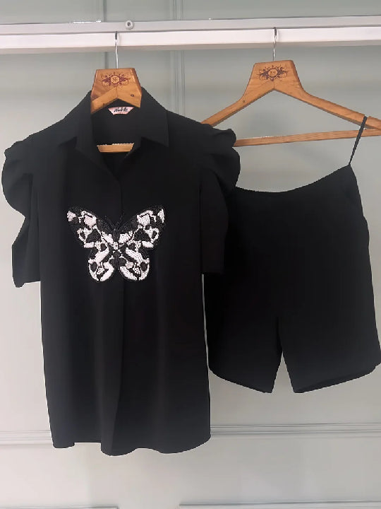 Monochrome Butterfly co-ord set