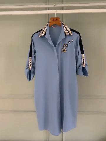 Personalised Shell collar Shirt Dress
