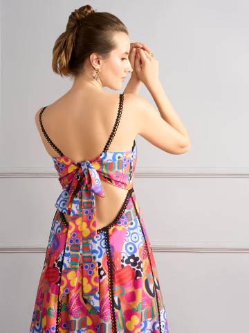 Vivid Mirage Midi Dress