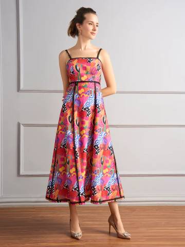 Vivid Mirage Midi Dress