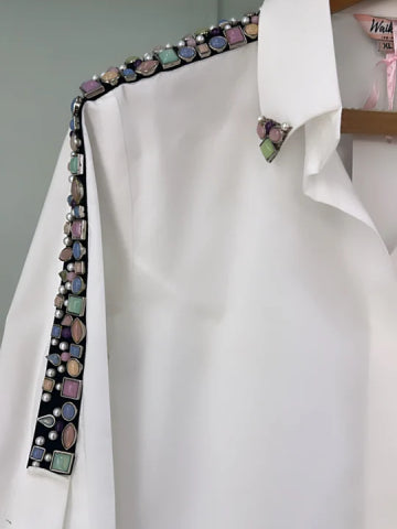 White Collar studded shirt