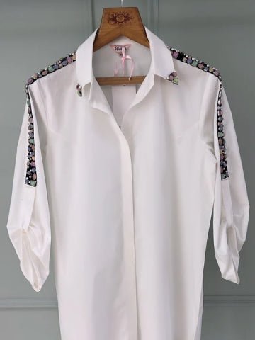 White Collar studded shirt