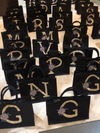 Embellished Monogram Rose Burlap