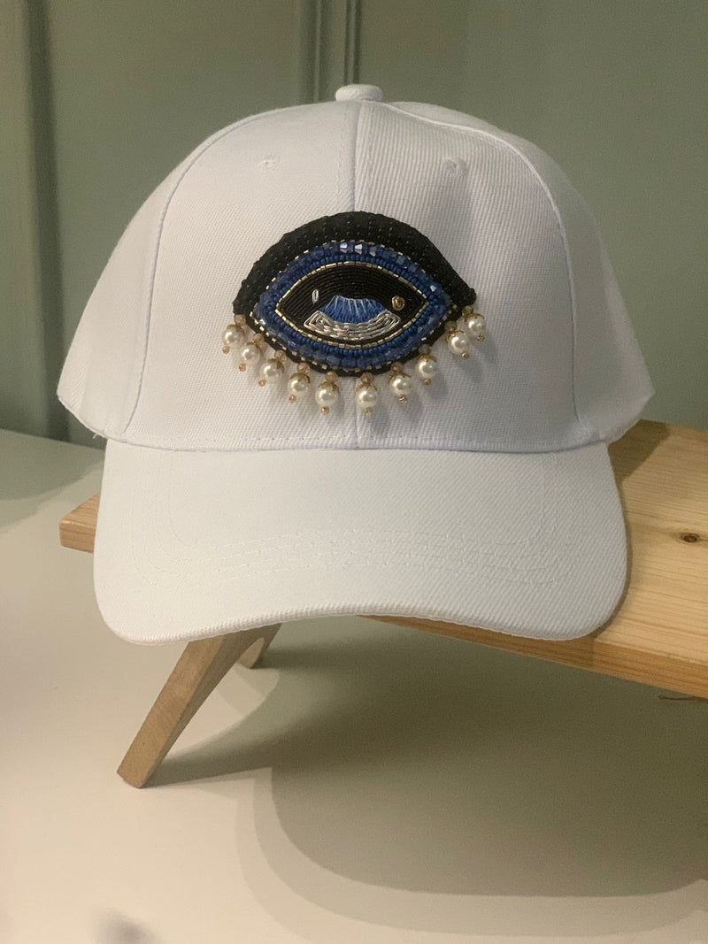 Evil Eye Pearl Cap